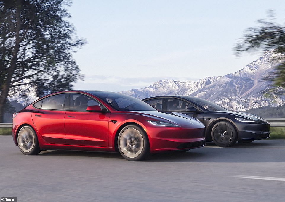 Tesla will sell a facelifted version of the Model 3 from 2024 with a range of up to 421 miles. Its Model Y is the best-selling EV in the UK
