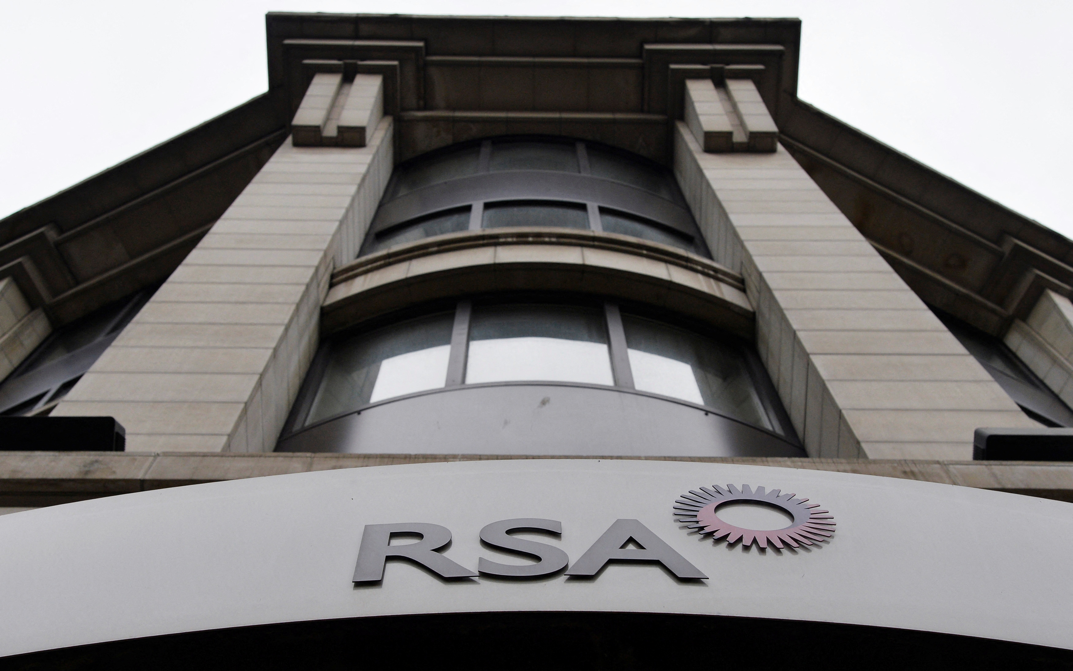 A sign of the RSA insurance company outside its office in London