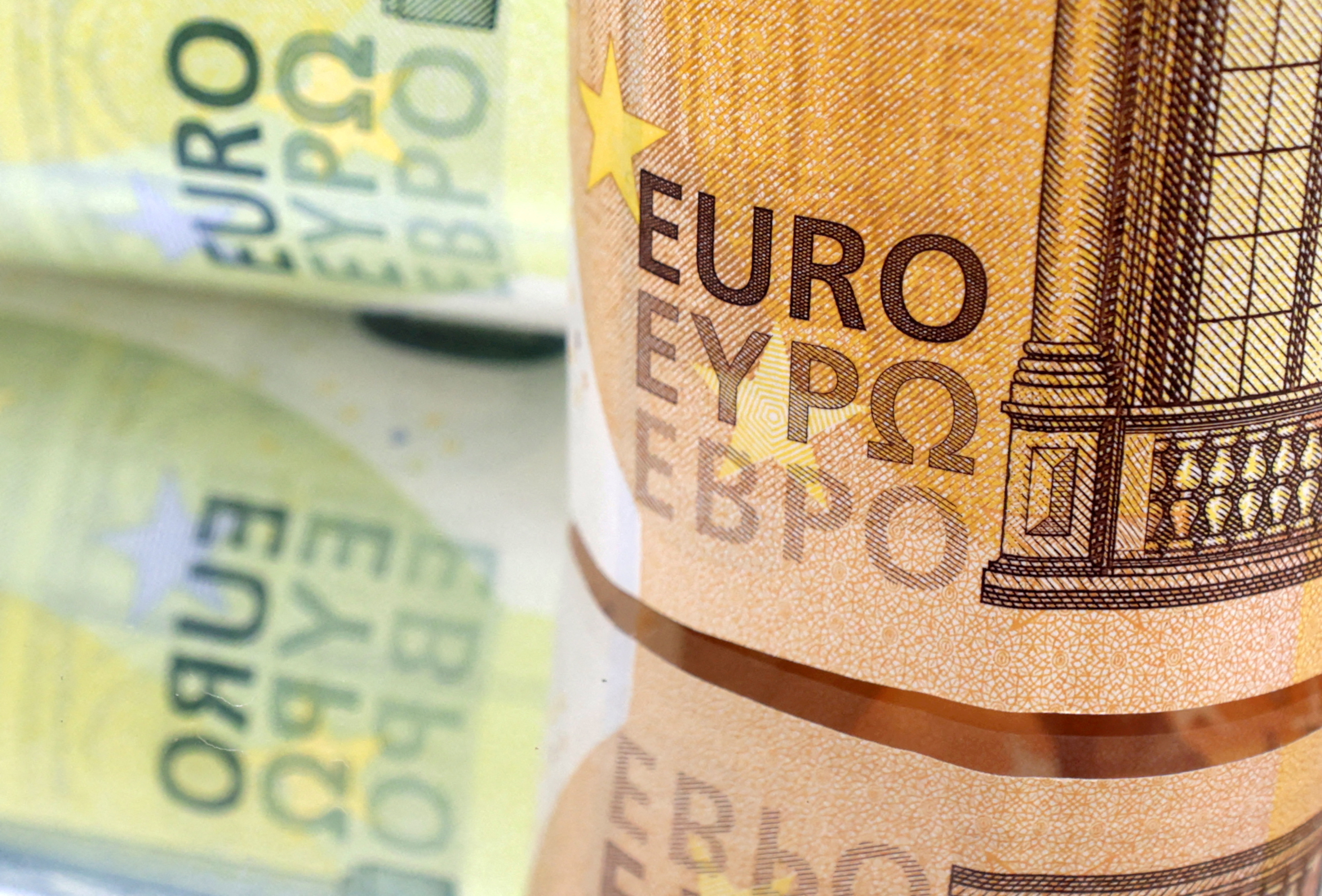FILE PHOTO: Illustration shows Euro banknotes