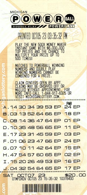 The actual winning ticket the club won $1 million off of.