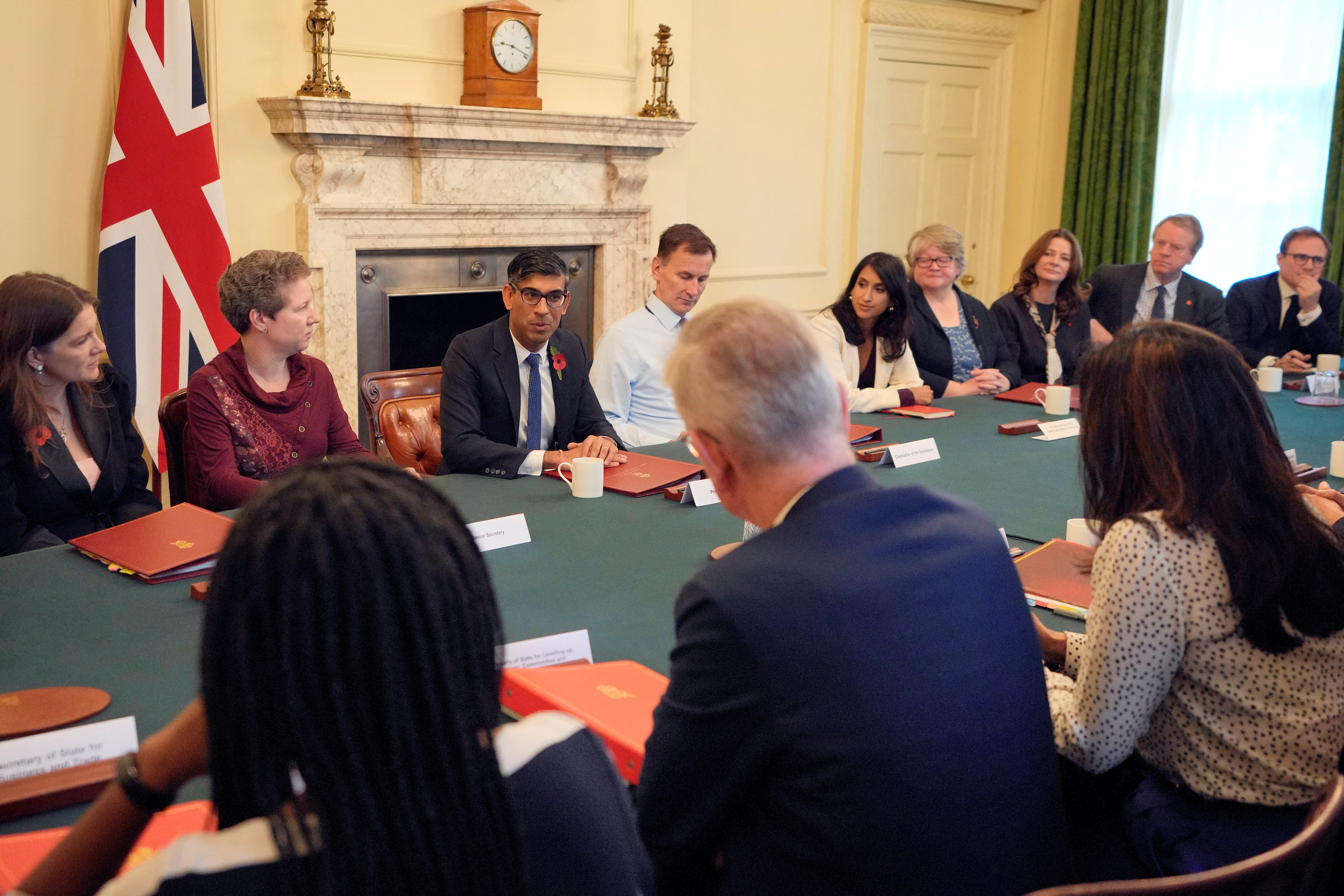 Britain's Prime Minister Rishi Sunak chairs a cabinet meeting at 10 Downing Street in London