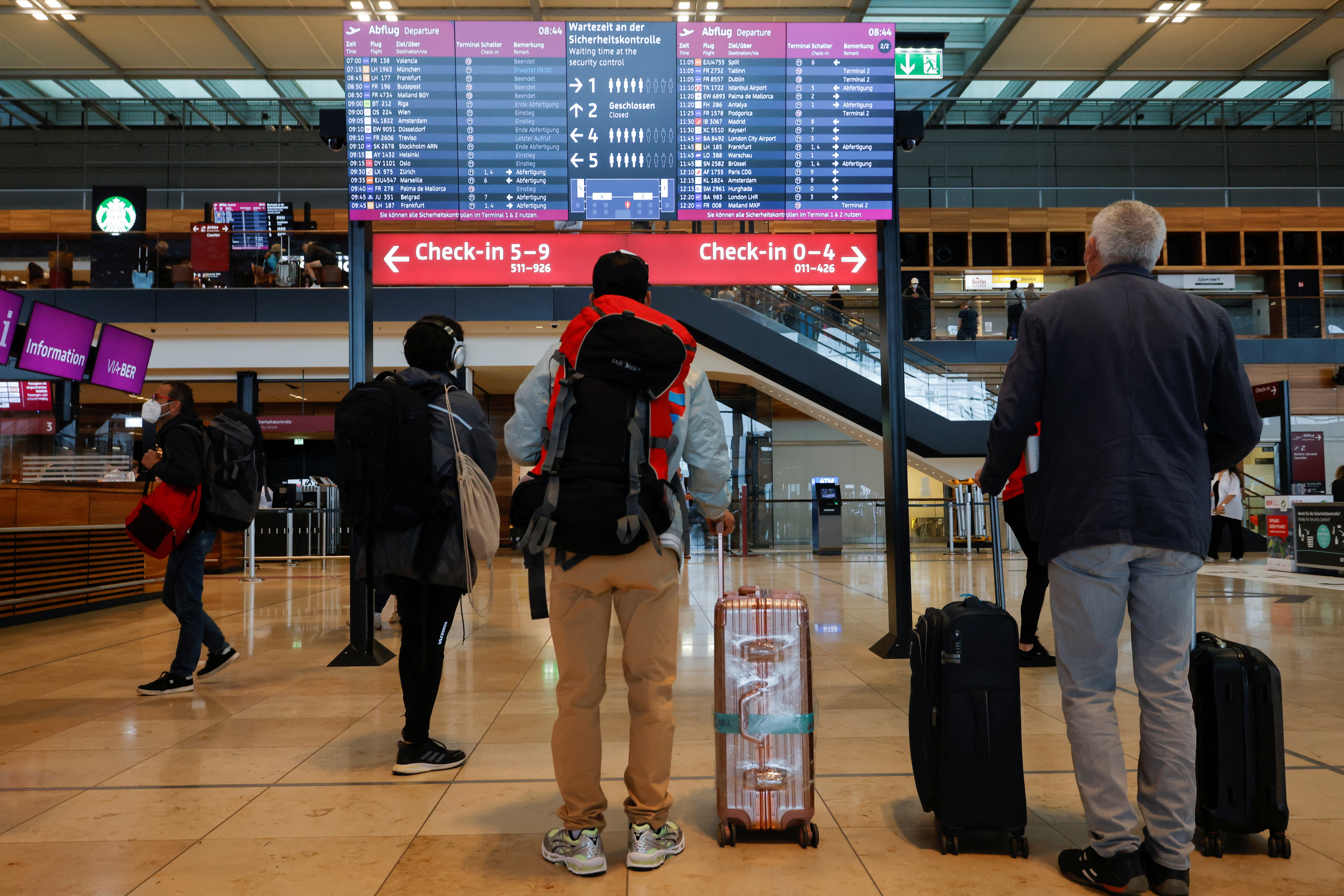 Passengers at Berlin Brandenburg Airport (BER), in Schoenefeld near Berlin