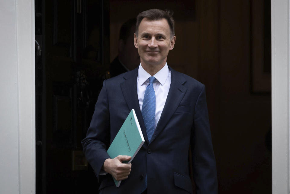 FTSE down on Thursday: Chancellor Of The Exchequer Jeremy Hunt is seen leaving 11 Downing Street