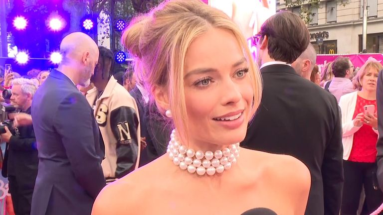 Margot Robbie on the Barbie red carpet