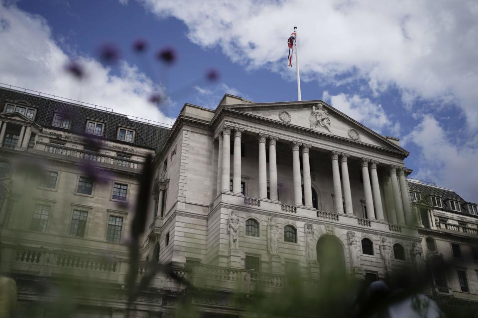FTSE File photo dated 03/08/23 of a general view of the Bank of England in London. Interest rates will 