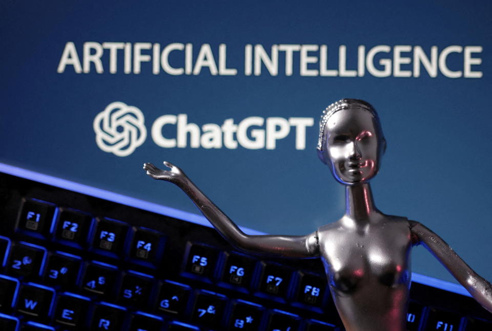 ChatGPT logo and AI Artificial Intelligence words are seen in this illustration taken, May 4, 2023. REUTERS/Dado Ruvic/Illustration