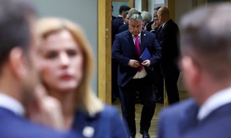 Hungary’s prime minister, Viktor Orbán, at the EU leaders’ summit in Brussels on Friday