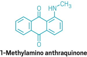 A structure of 1-methylamino anthraquinone. 