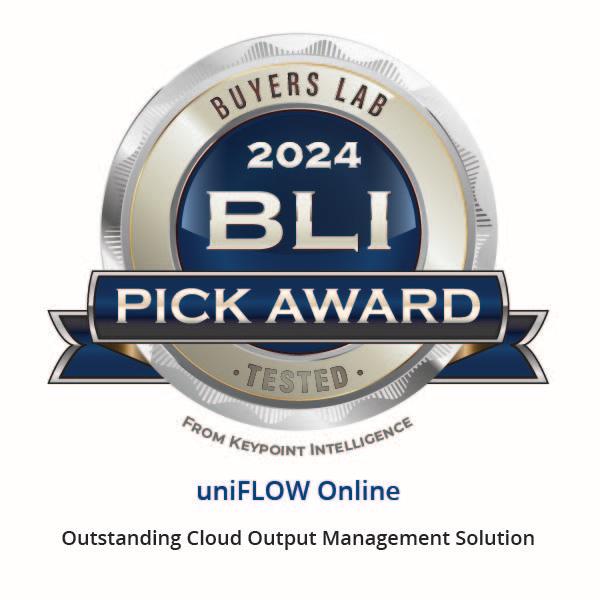 uniFLOW Online Earns BLI Pick Award from Keypoint Intelligence for Sixth Straight Year