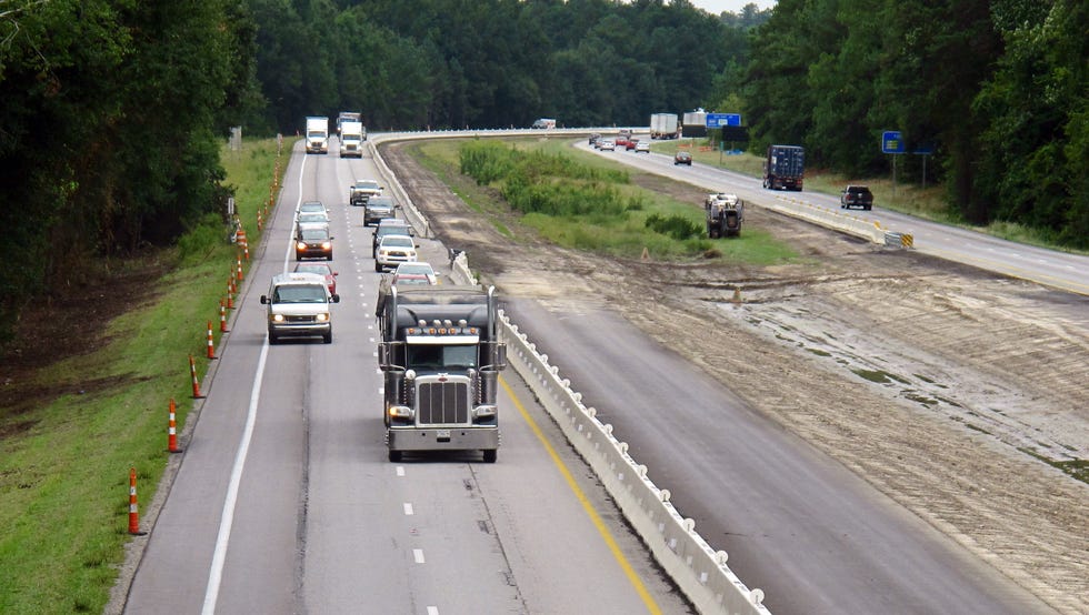 Traffic moves along a section of Interstate 26 southwest of Columbia, S.C. The state had the highest rate of traffic deaths per vehicle mile traveled in 2021, but many counties there did not apply for federal Safe Streets for All money to make roads safer.