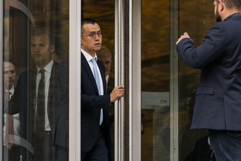 SEATTLE, WASHINGTON - NOVEMBER 21: Binance CEO Changpeng Zhao leaves the U.S. District Court on November 21, 2023 in Seattle, Washington. Zhao pleaded guilty to a money-laundering charge. (Photo by David Ryder/Getty Images)