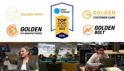 Golden Hippo—the leading direct-to-consumer creator and marketer of over 20 brands, including health, beauty, and pet care—and its sister companies, Golden Customer Care, Golden Bolt, and Golden Pet Manufacturing celebrate winning the 2024 USA TODAY Top Workplaces USA award.