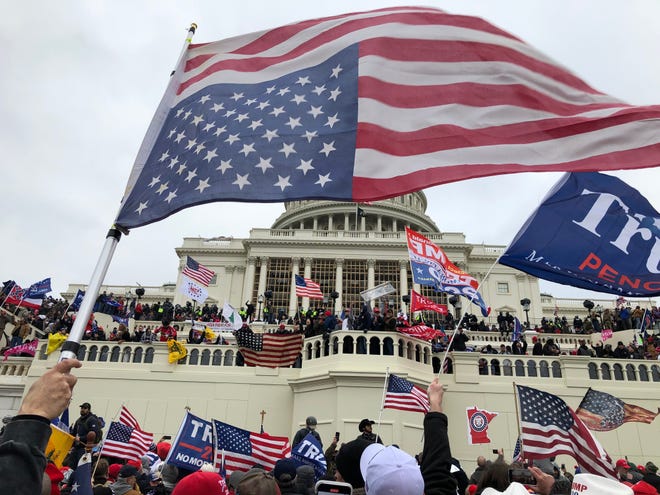 Rioters at the U.S. Capitol on Jan. 6, 2021.