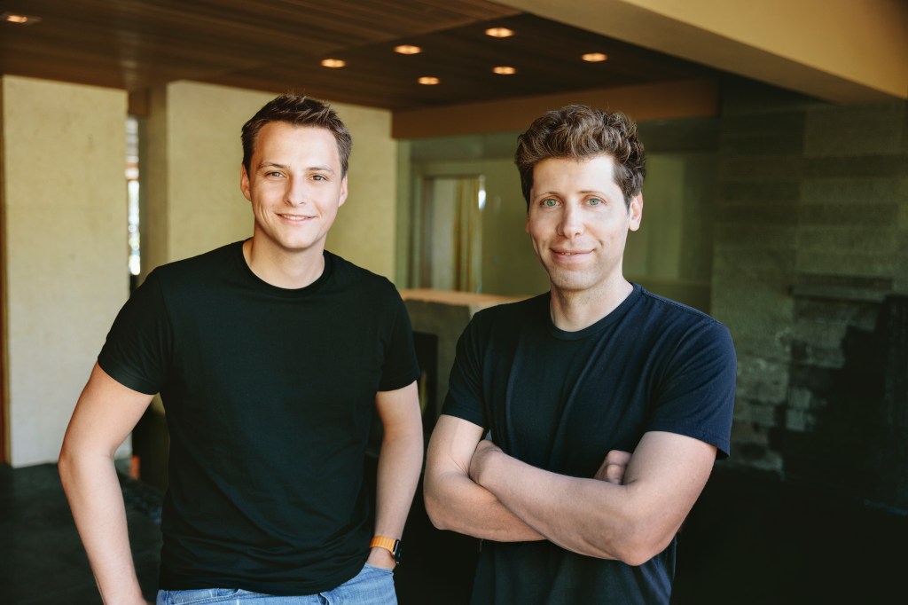 Worldcoin Project Co-founders Alex Blania (L) and Sam Altman (R)