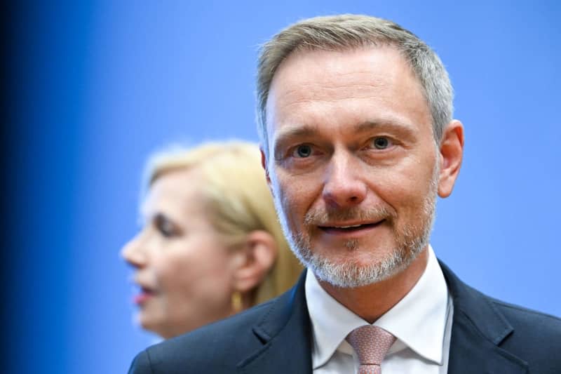 Germany's Finance Minister Christian Lindner arrives for a Eurogroup meeting in Luxembourg. -/European Council/dpa