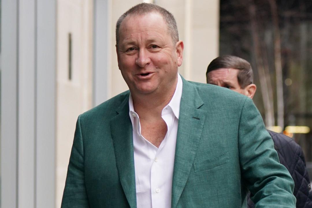 Sports Direct and House of Fraser owner Mike Ashley outside the Rolls Building in central London, where Frasers Group is taking legal action against American financial giant Morgan Stanley and the Danish Saxo Bank over the May 2021 move linked to options over shares in the German retailer Hugo Boss. Picture date: Friday February 23, 2024.
