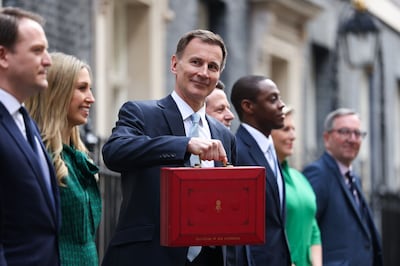 Jeremy Hunt, UK chancellor of the exchequer, departs 11 Downing Street to present his budget to parliament in March. Bloomberg