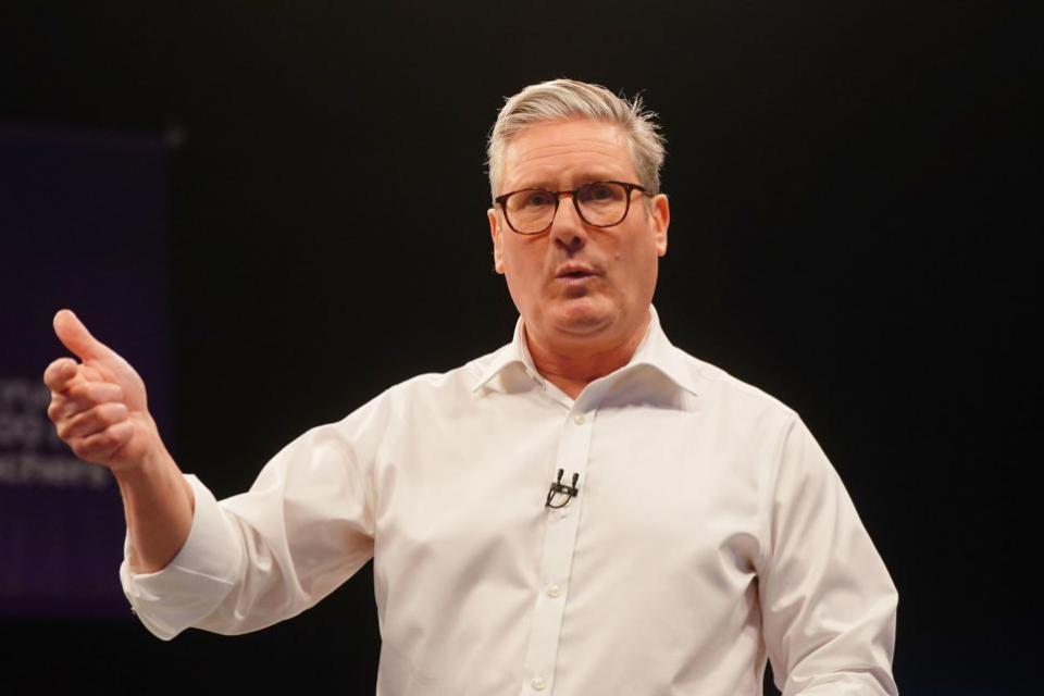 The National: Labour Party leader Sir Keir Starmer speaks during his visit to the Backstage Centre, Purfleet, for the launch of Labour's doorstep offer to voters ahead of the general election. Picture date: Thursday May 16, 2024. PA Photo. See PA story POLITICS