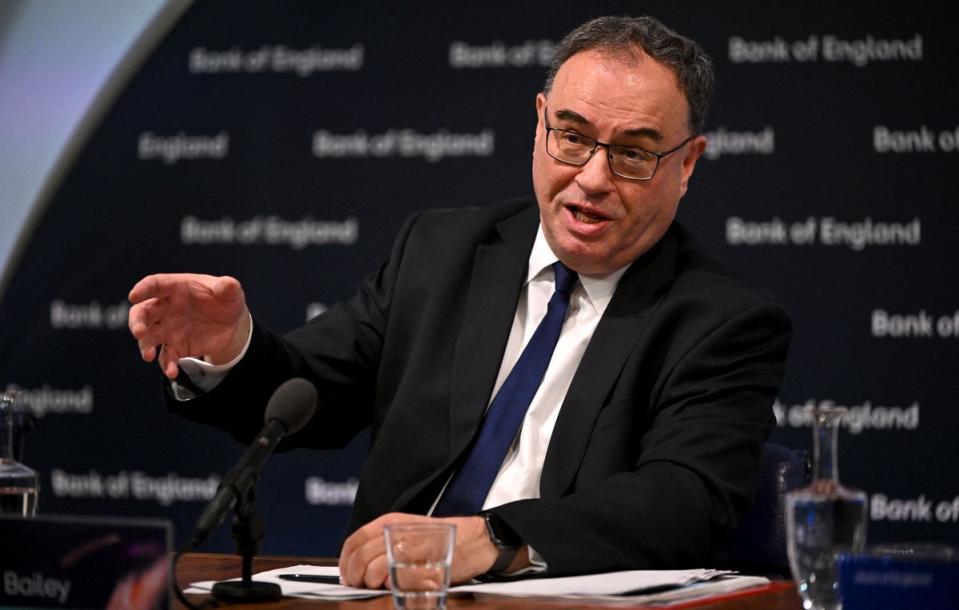 Mortgage holders, house hunters and City markets are looking for pointers from BOE policymakers, including Governor Andrew Bailey, on the timing of a rate cut (POOL/AFP via Getty Images)