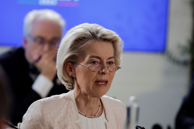 © Reuters. FILE PHOTO: European Commission President Ursula von der Leyen attends a Partnership for Global Infrastructure and Investment (PGII) event in Savelletri, Italy, June 13, 2024. REUTERS/Louisa Gouliamaki/File Photo