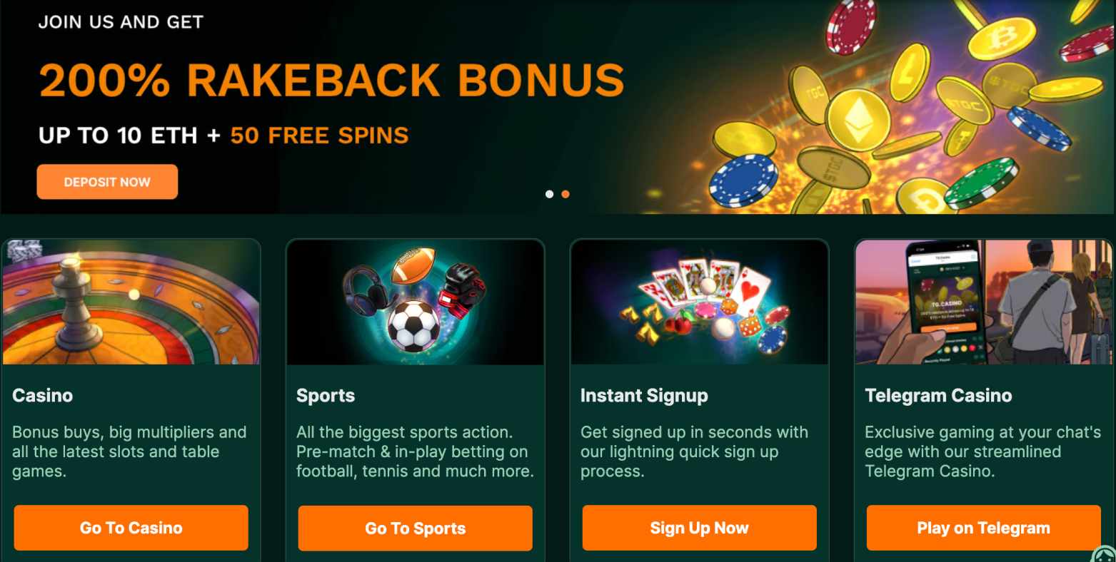 TG.Casino welcome bonus