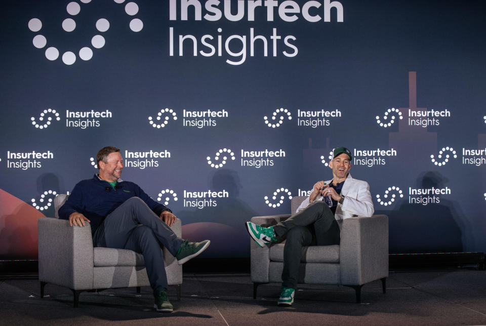 Rick McCathron, CEO and President of Hippo, with Bryan Falchuk, Founder and Managing Partner at Insurance Evolution Partners at Insurtech Insights USA