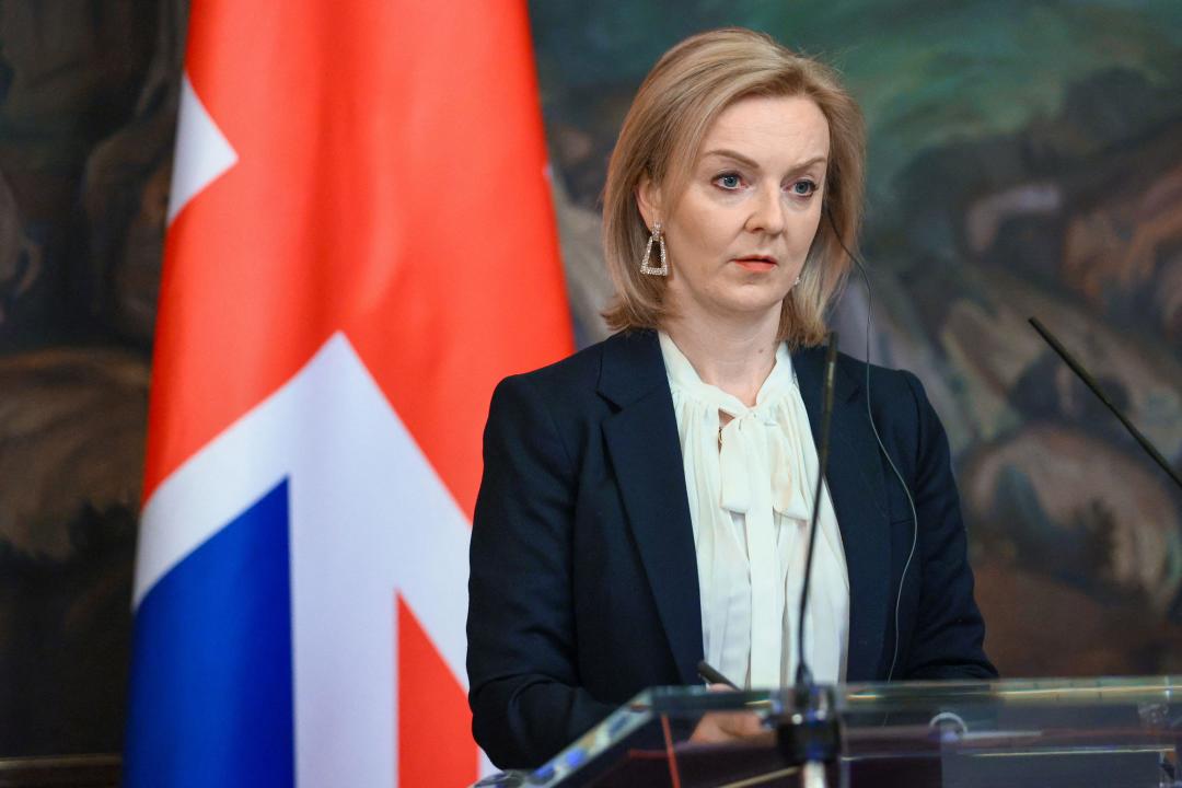 British Foreign Secretary Liz Truss attends a joint news conference with Russian Foreign Minister Sergei Lavrov in Moscow, Russia February 10, 2022.