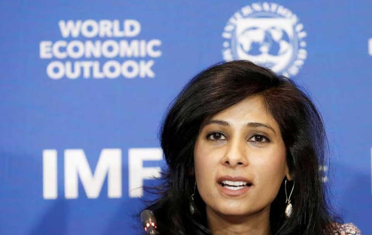 The upgrade reflects a first quarter GDP growth stronger than expected, and some additional policy measures recently announced,” Deputy Managing Director Gita Gopinath said  