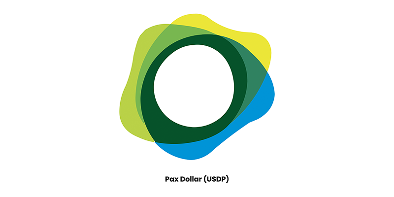 An illustration of the Pax Dollar stablecoin logo on a coin.