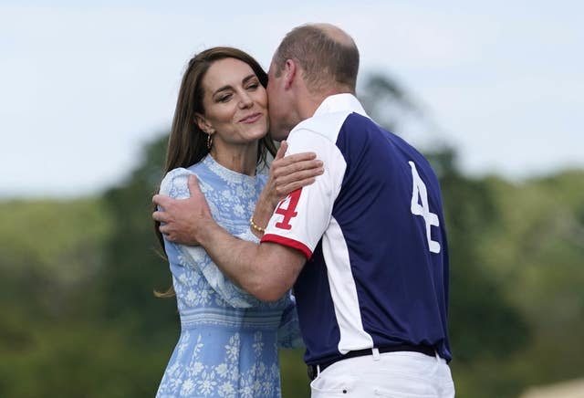 The Prince and Princess of Wales kiss 