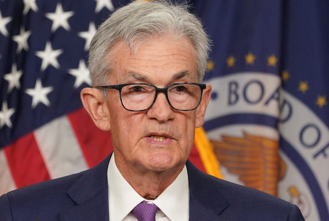 Federal Reserve Chair Jerome Powell holds a press conference following a two-day meeting of the Federal Open Market Committee on interest rate policy in Washington, U.S., May 1, 2024.