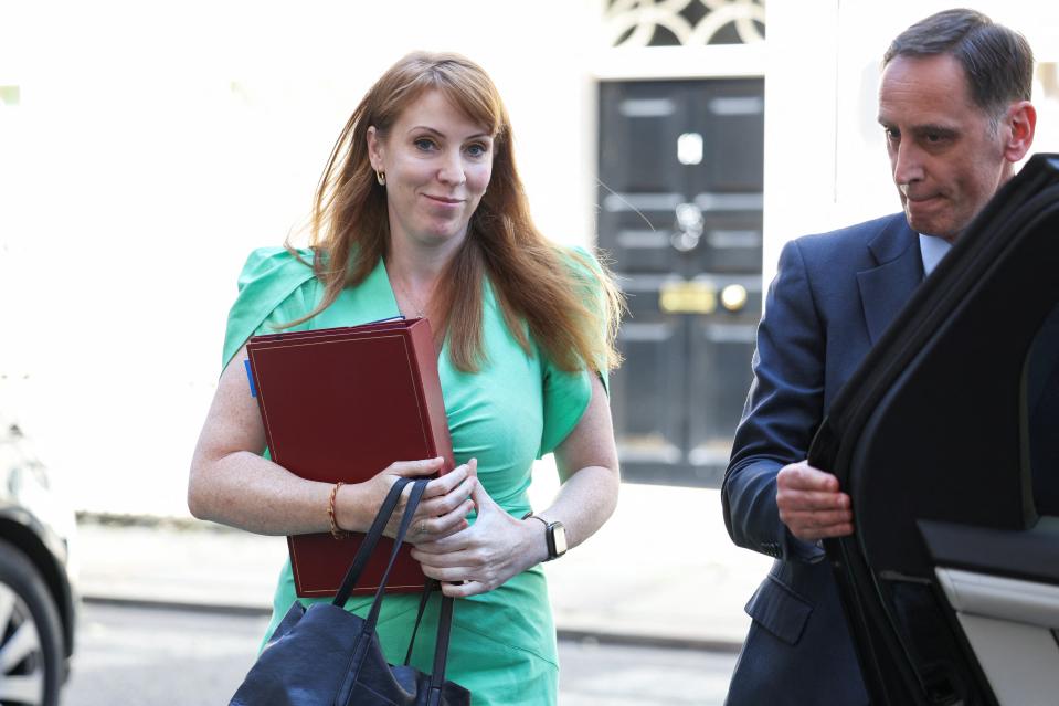Britain's Deputy prime minister Angela Rayner leaves 10 Downing Street in London (REUTERS)