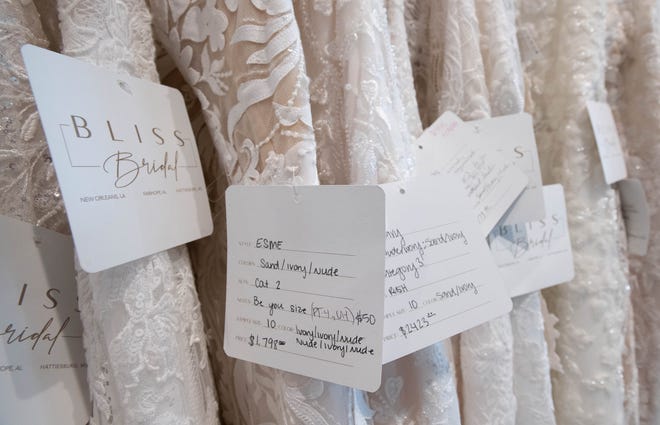 Dresses at Bliss Bridal in Fairhope, Alabama on Thursday, June 20, 2024.