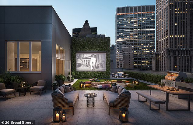 All residents have access to a rooftop terrace with cinema screening and luxury furniture