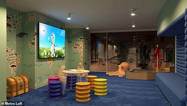 A children's playroom is also available for residents with young families