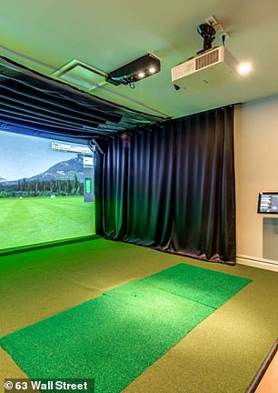 The building has a speakeasy, a golf simulator room and a three-story fitness center