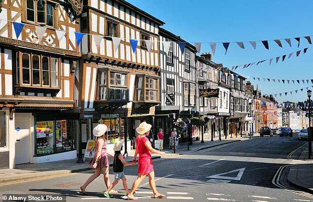 Festooned with bunting, Ludlow is brimming with Tudor-style buildings