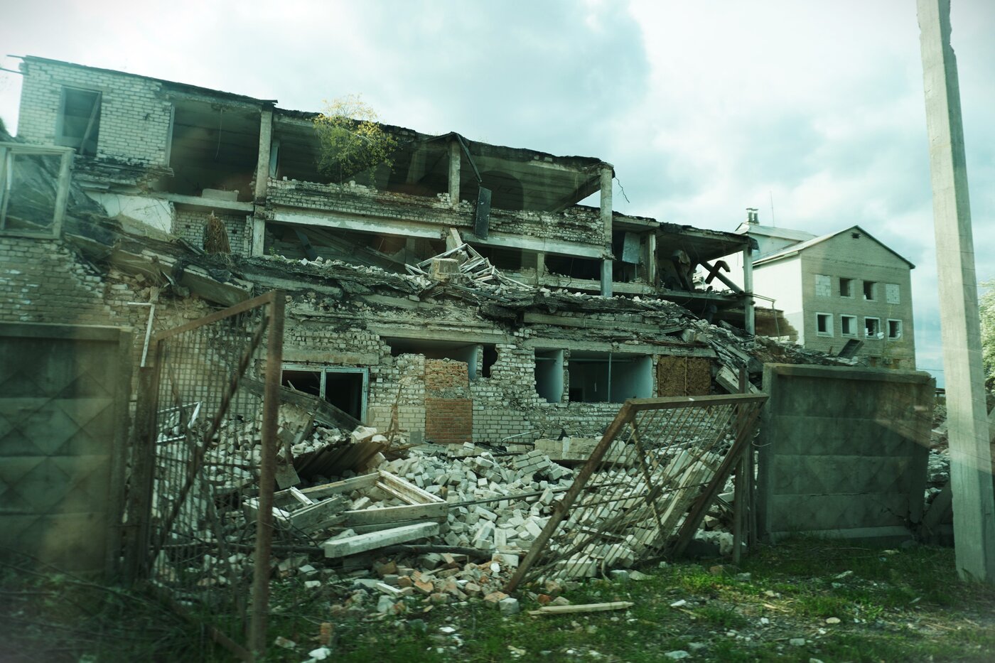 Bombed buildings in Vinnytsia