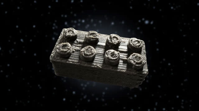 Image of a lego brick made with moondust