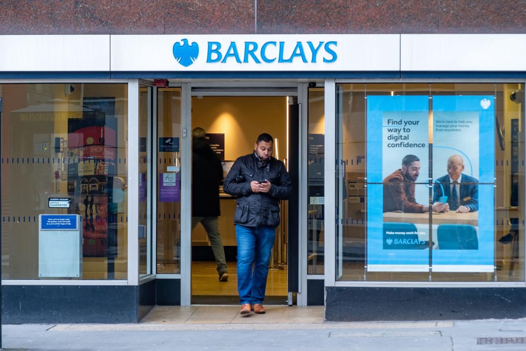 LONDON, NOVEMBER 13, 2023: Barclays high street bank in the City Of London, a large British multinational bank