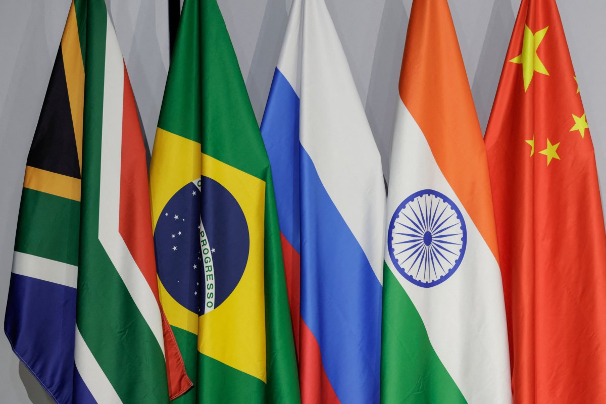 A general view of BRICS flags 