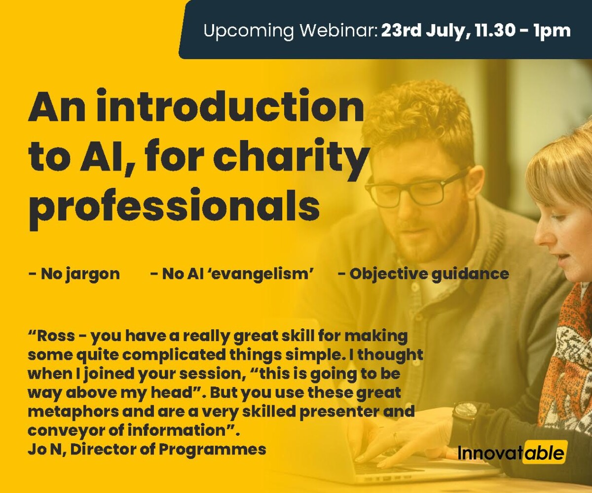 An introduction to AI for charity professionals by Ross Angus